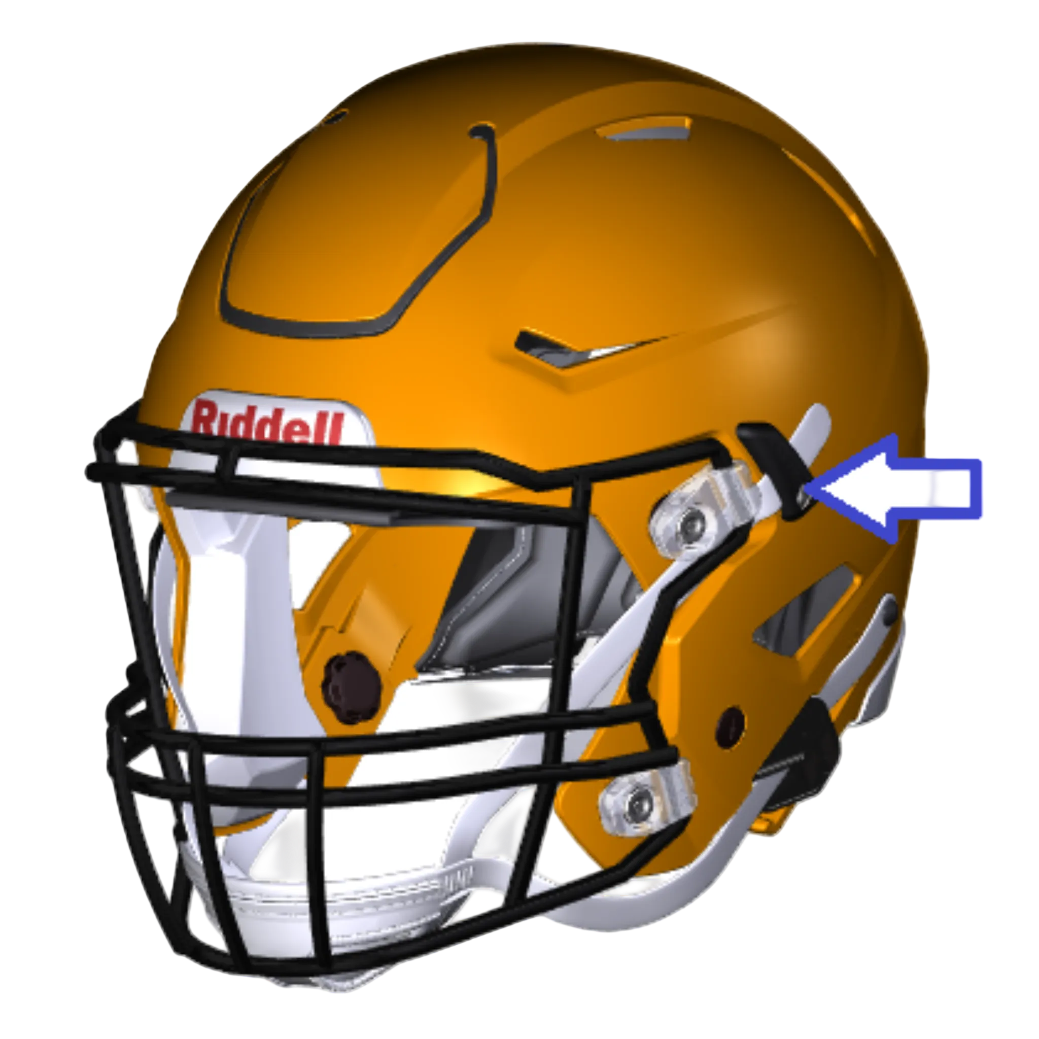 SpeedFlex Strap-Loc Black — installed on helmet chinstrap