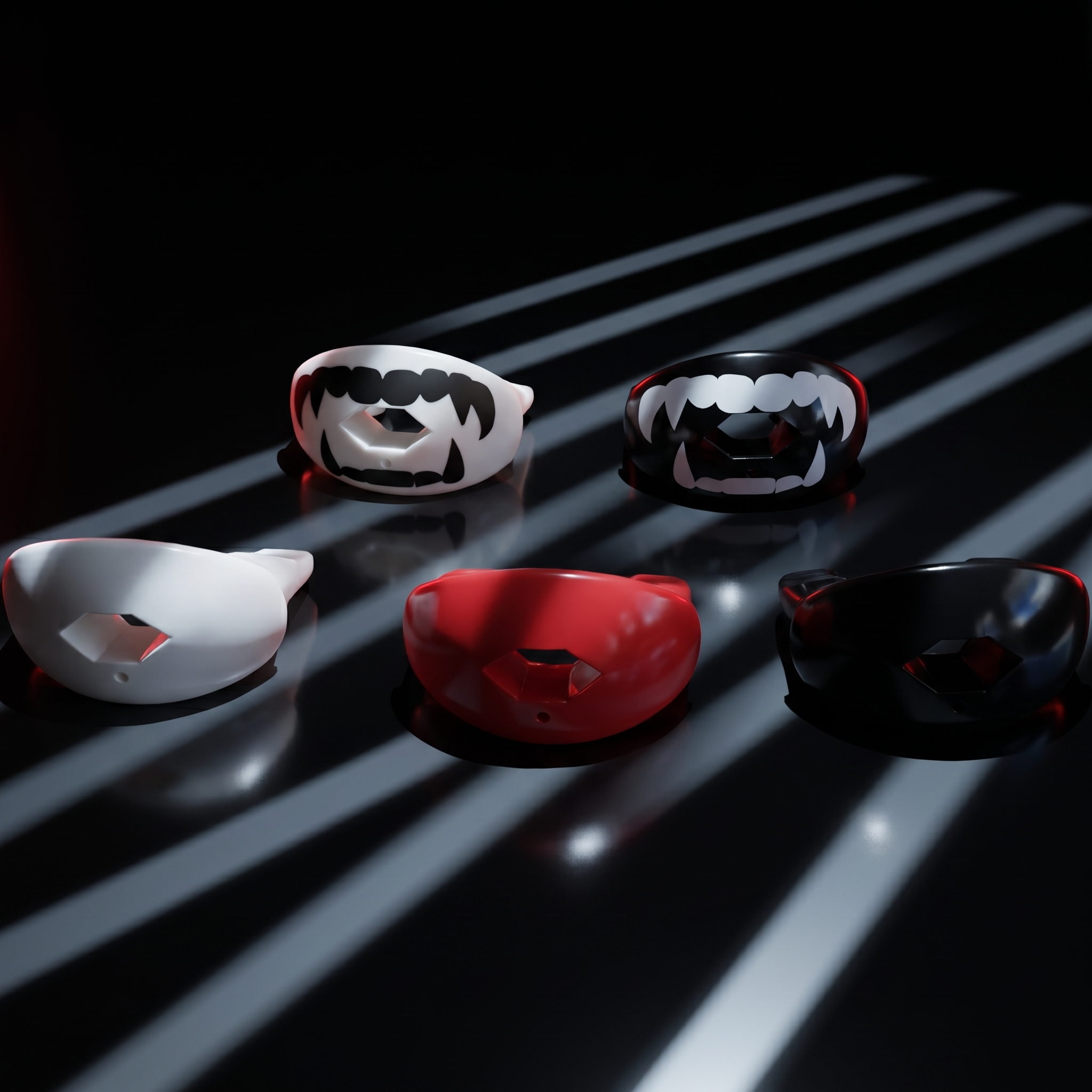 Essential American football accessories including mouthguards, towels and arm sleeves