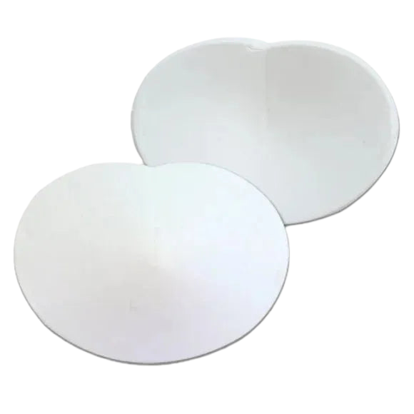 Pair of white vinyl coated Champro Micro Knee Pads for American football with compact design for flexibility