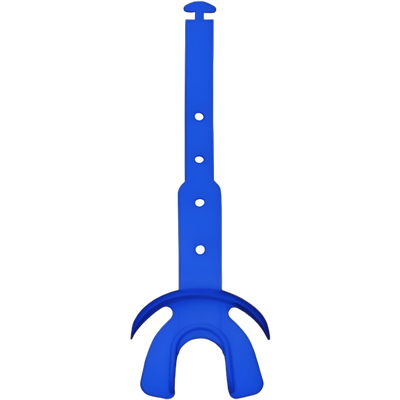 Blue Reyrr Hypervent Mouthguard with adjustable strap for athletes' protection and breathability.