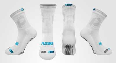 Playmkr Grip Sock White — front view