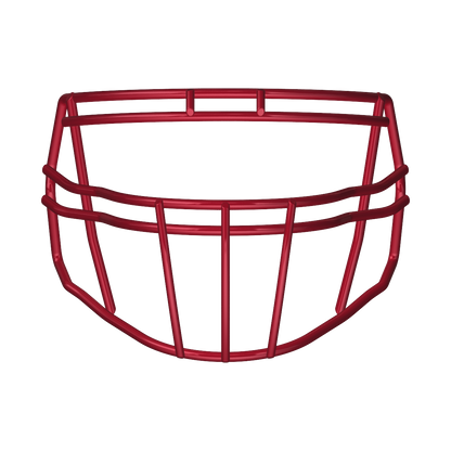 Red S-Bar HS4 faceguard compatible with Riddell Speed Icon Helmet for linebackers and linemen